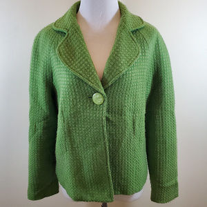 Green Tweed Single Button Swing Jacket/Coat